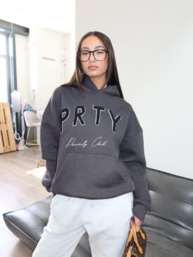 PRIORITY TEDDY PATCH HOODIE &#8211; DARK GRAY