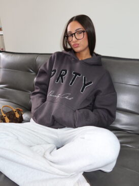 PRIORITY TEDDY PATCH HOODIE &#8211; DARK GRAY