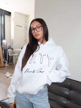 PRIORITY TEDDY PATCH HOODIE &#8211; MELANGE GRAY