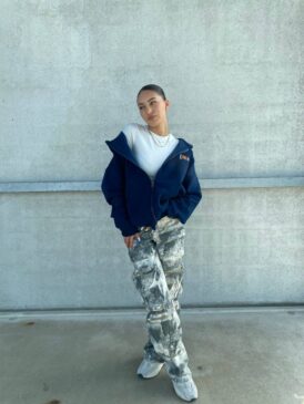 R(EVOL)UTION ZIP UP VEST &#8211; DARK BLUE &#8211; EMBROIDERY