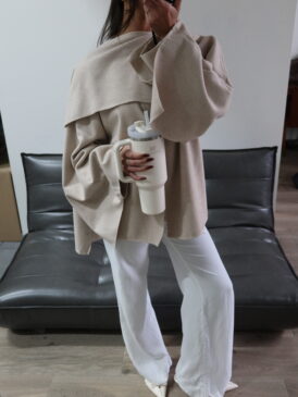 ANN-FLEUR SCARF JACKET &#8211; PREMIUM QUALITY &#8211; VANILLA CREAM