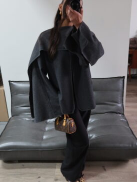 ANN-FLEUR SCARF JACKET &#8211; PREMIUM QUALITY &#8211; ASPHALT GREY