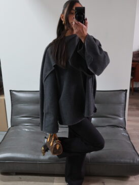 ANN-FLEUR SCARF JACKET &#8211; PREMIUM QUALITY &#8211; ASPHALT GREY