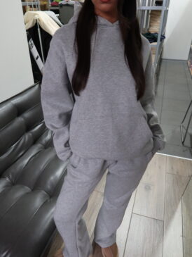 ANN-FLEUR PANTHER STAR AND CHERRY TRACKSUIT &#8211; MELANGE GRAY