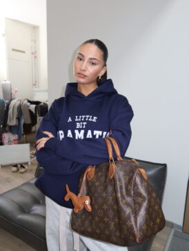 ANN-FLEUR &#8211; A LITTLE DRAMATIC HOODIE &#8211; DEEP NAVY BLUE