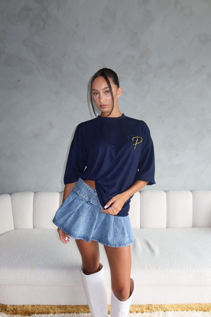 SIGNATURE TEE – SIGNATURED- DOUBLE EMBROIDERY – MIDNIGHT BLUE