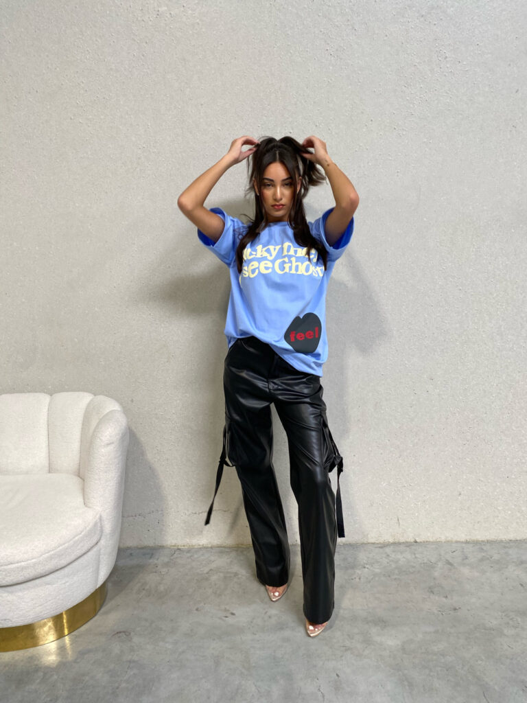 LUCKY ME TEE – BLUE – PREMIUM QUALITY